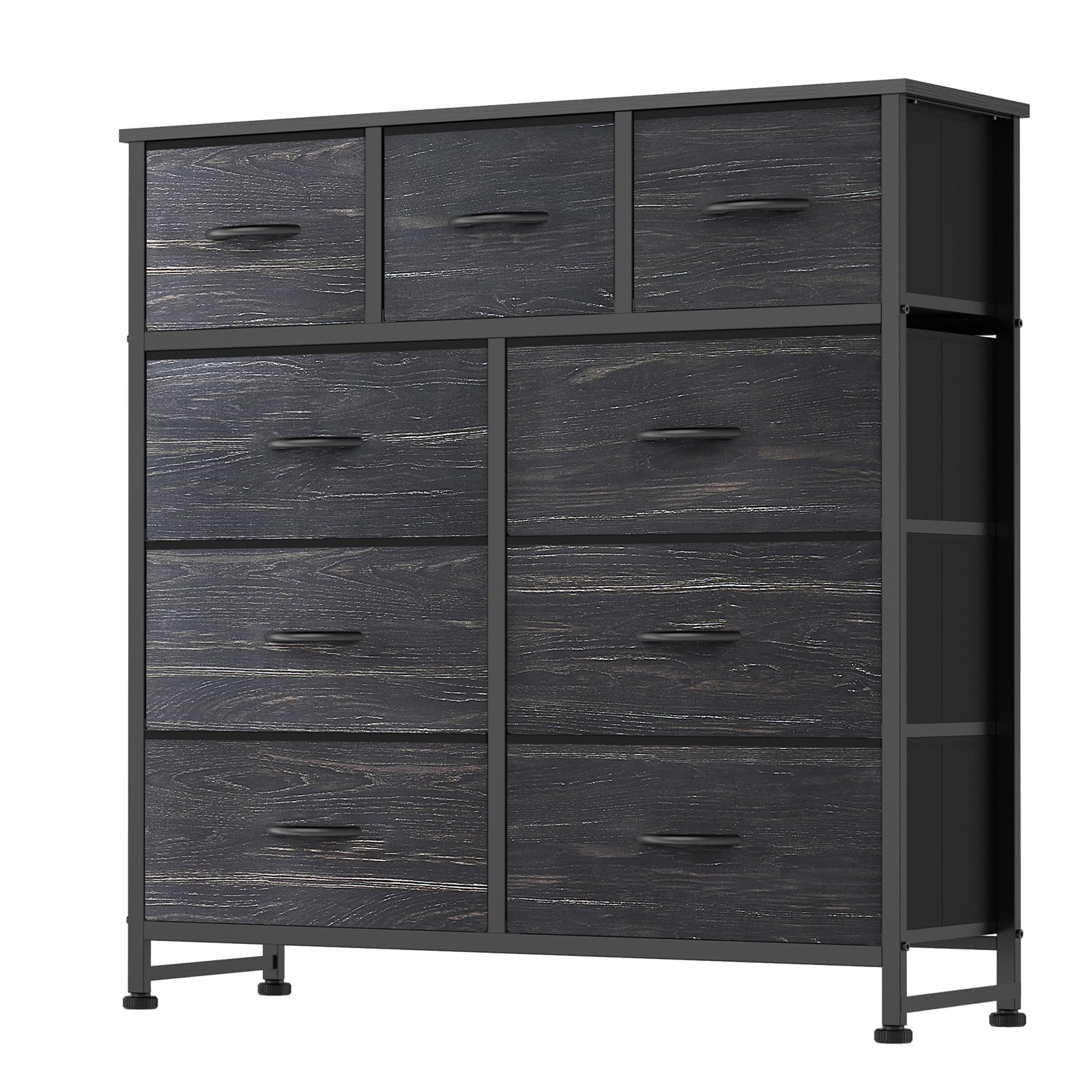 9-Drawer Fabric Dresser, Metal Frame & Wood Top, Storage Organizer for Bedroom