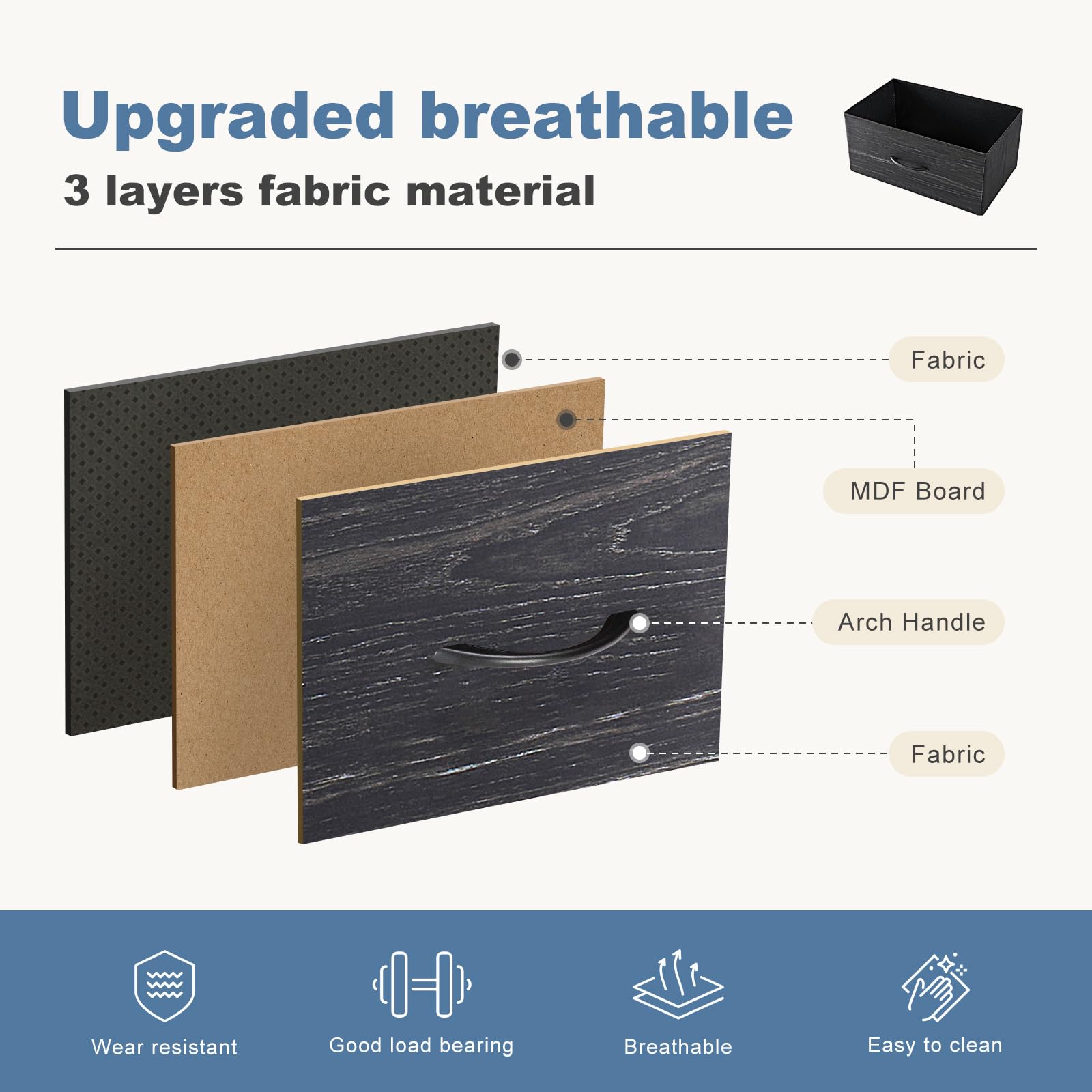 9-Drawer Fabric Dresser, Metal Frame & Wood Top, Storage Organizer for Bedroom