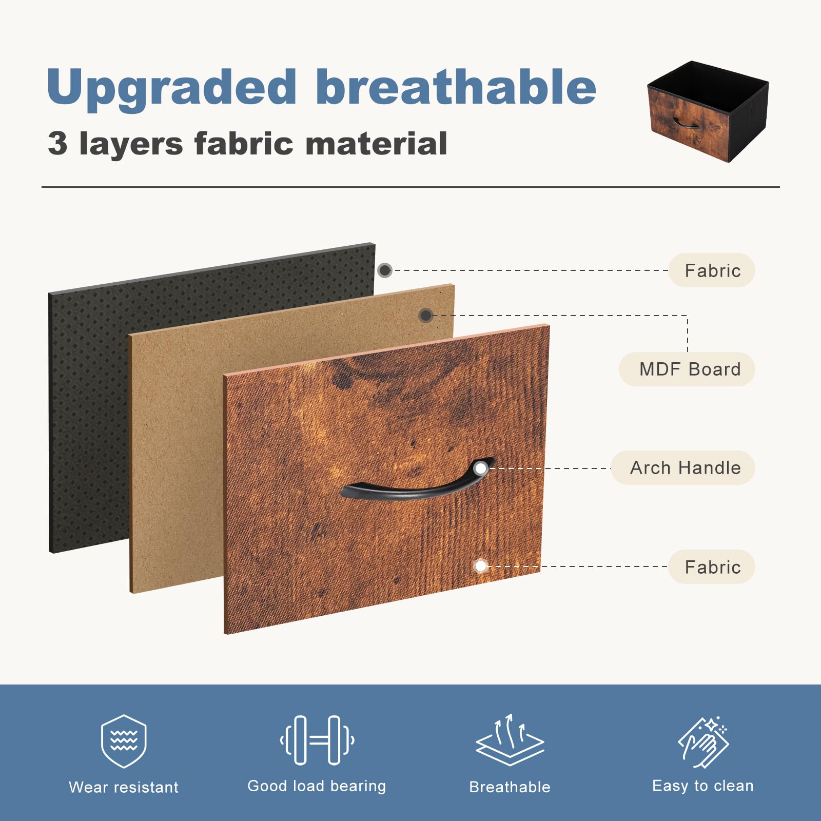 9-Drawer Fabric Dresser, Metal Frame & Wood Top, Storage Organizer for Bedroom
