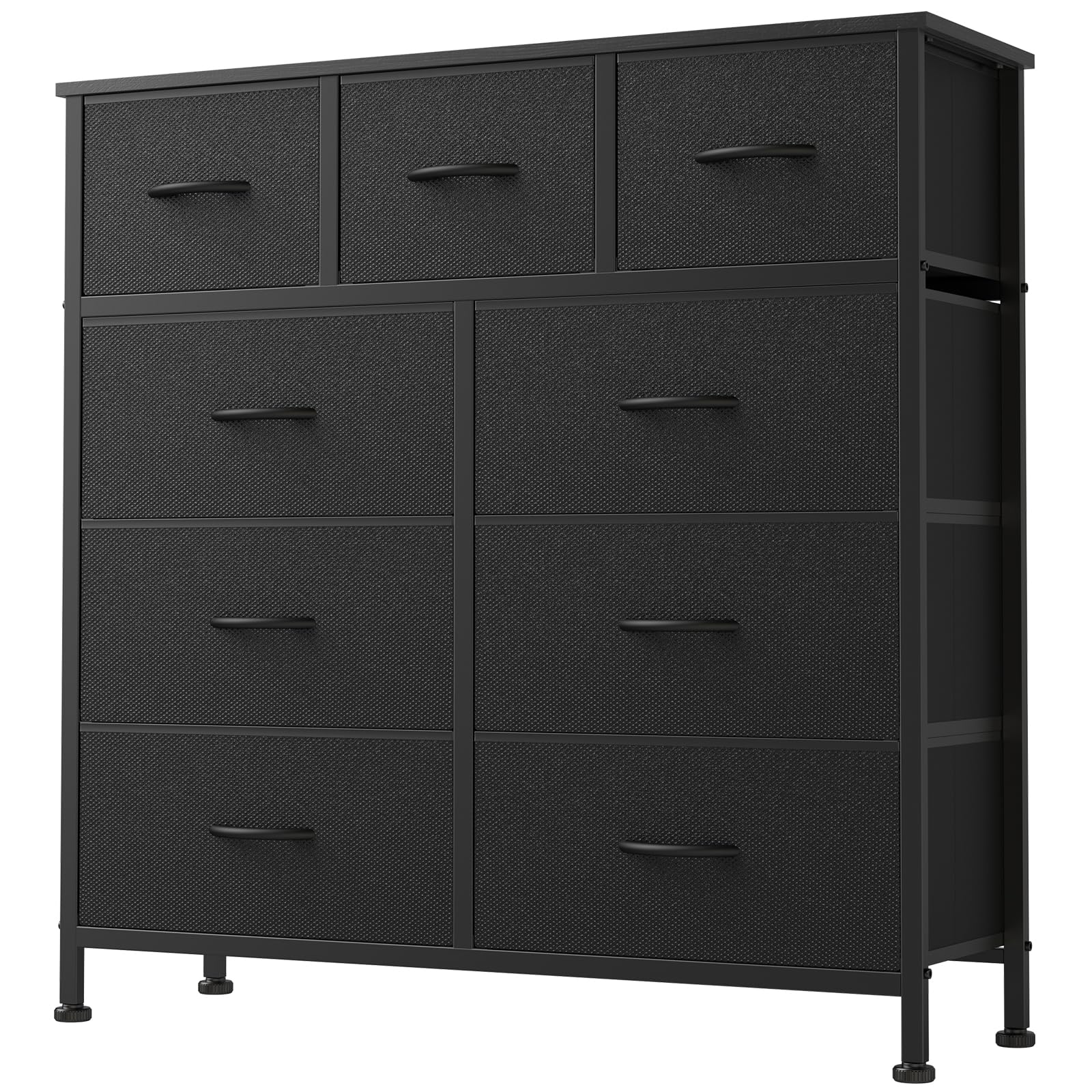 9-Drawer Fabric Dresser, Metal Frame & Wood Top, Storage Organizer for Bedroom